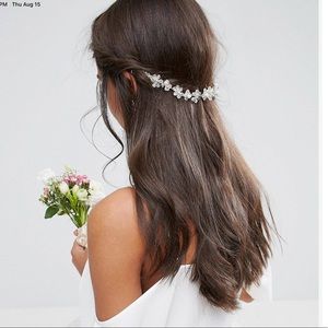 Jeweled Flower Back Hair Crown